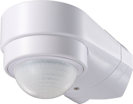 PIR bewegingssensor met schemerschakelaar 360° bereik 20 meter Maximaal 1000 Watt opbouw kleur wit IP65