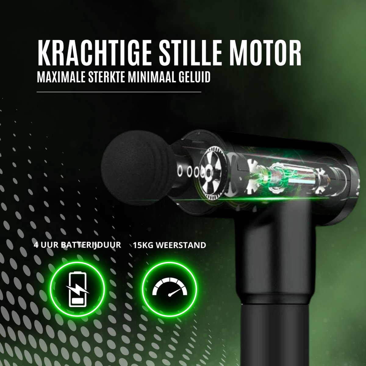 ReyFit Sports Massage Gun Pro: 30 standen, 8 opzetstukken thumbnail 2