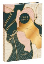 Brepols agenda 2024-2025 - FLORAL & LEAVES - Dagoverzicht - Roze - 11.5 x 16.9 cm