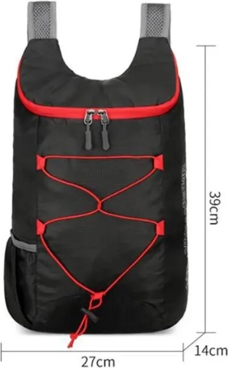 Rugzak 20 liter - Wandelrugzak - opvouwbaar - lichtgewicht - waterafstotend - ultralicht Backpack - Zwart – foto 3