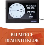 BluMerce Dementieklok - Digitaal & Analoog – Senioren & Alzheimer Klokken - Kalenderklok