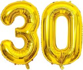 Cijfer ballon set goud 30 jaar verjaardag, versiering, versieren, feest cijferballon 80 cm