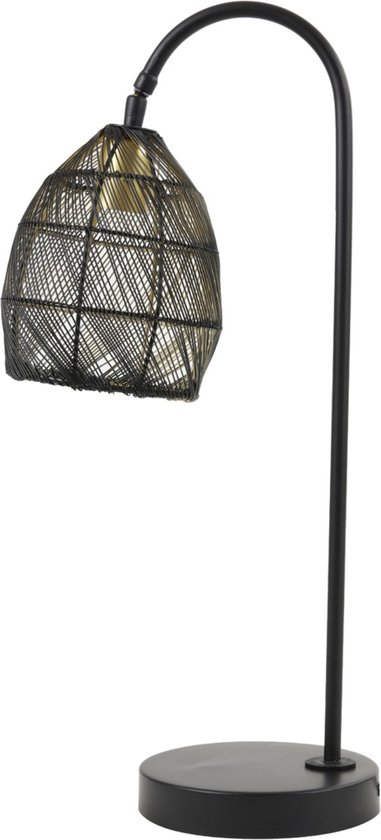 Lampe de table Light & Living Meya - Zwart/ Or - 23x18x60cm