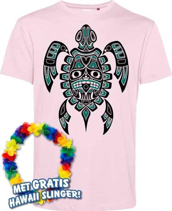 T-shirt Nesian Trible Turtle | Toppers in Concert 2024 | Club Tropicana | Hawaii Shirt | Ibiza Kleding | Lichtroze | maat L