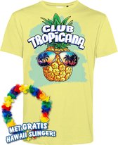 T-shirt Head d'ananas | Toppers in concert 2024 | Club Tropicana | Chemise hawaïenne | Vêtements Ibiza | Jaune pâle | taille XL