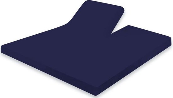 Turiform Splittopper Hoeslaken Katoen Satijn 160x220 Blue hoek 10 cm
