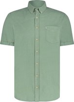 State of Art - Short Sleeve Overhemd Linnen Groen - Heren - Maat L - Regular-fit