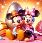 Peinture Diamond Disney Mickey et Minnie 50x50 pierres carrées