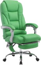 In And OutdoorMatch Chaise de bureau Zico - Fonction massage - Vert - Simili cuir - Chaise de bureau ergonomique - Sur roulettes - Pour adultes - Hauteur réglable
