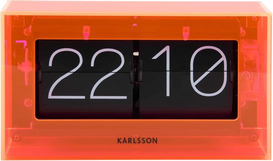 Karlsson Tafelklok Boxed Flip - Oranje - 20.7x7.1x11.7cm - Scandinavisch