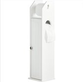 Toilet Kastje Staand - Badkamerkastje Toiletkastje Met Magnetische Sluiting - Ruimtebesparend WC Kastje - Wit
