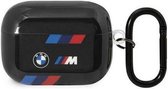 BMW M-Line Tricolor Stripes AirPods Case - Geschikt voor Apple Airpods Pro 2 (2e Gen) - Zwart