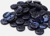 50 pièces BOUTONS POLYESTER, taille 11MM, 2 trous, couleur bleu marine