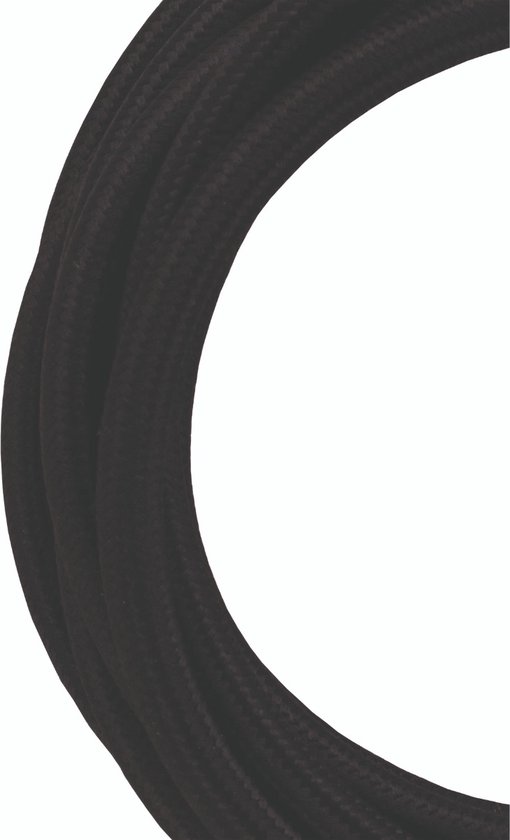 Bailey stoffen kabel 3-aderig zwart 3m