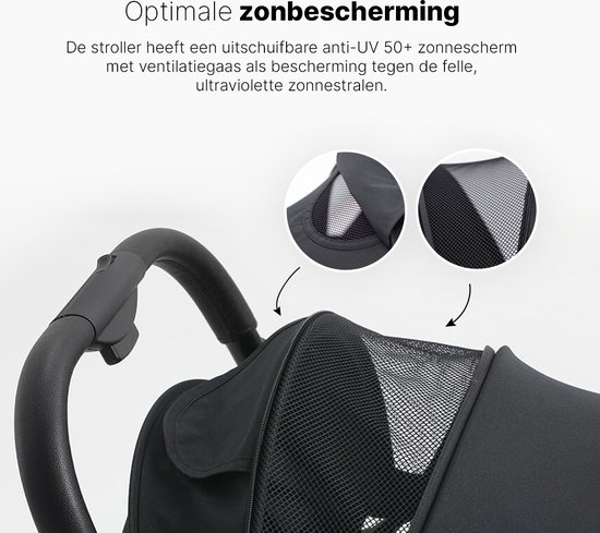 Hamilton by Yoop X1 Plus Buggy - MagicFold - Tot 22 kg - Premium Wandelwagen - Inklapbare Plooibuggy - Verlengde Zonnekap - Zwart