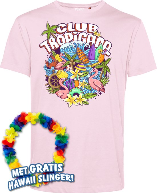 T-shirt Flamingo Summer | Toppers in Concert 2024 | Club Tropicana | Hawaii Shirt | Ibiza Kleding | Lichtroze | maat XXL
