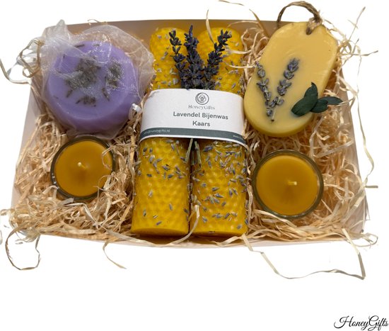 [Moederdag Cadeautje]-[Luxury Lavendel Cadeau Set]- [lavendel kaarsen]-[handgemaakte]-[uniek]-[waxinelichtje]-[natuurlijke zeep]-[valentijns cadeau]