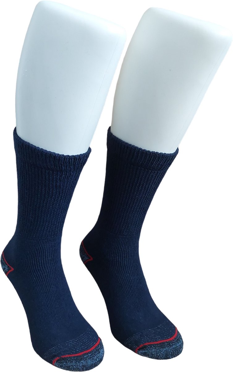 WeirdoSox – Werksokken met versterkte hak en teen en comfortabele badstof voet – Navy - 4 paar - Maat 43/46