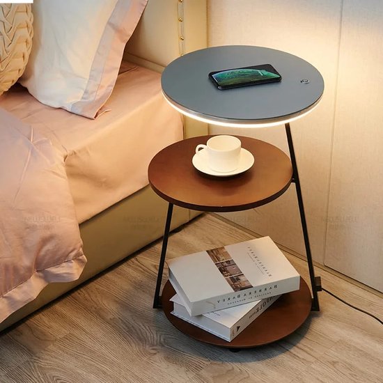 Moderne Eenvoudige Creatieve Vloerlamp Met Wirless Charging Nordic Woonkamer Koffietafel Sofa Slaapkamer Bed Floor Light Lampara De Pie Con Mesa