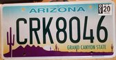 Arizona. Originele license plate . Amerikaanse kentekenplaat.