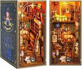 Meedeer DIY Magic Book Nook Kit- Mira Magisch huis-DIY miniatuur poppen huis- met LED-licht en meubels - doe-het-zelf houten poppenhuis kit -puzzel huis model bouwsets, thuis, boekenplank decor