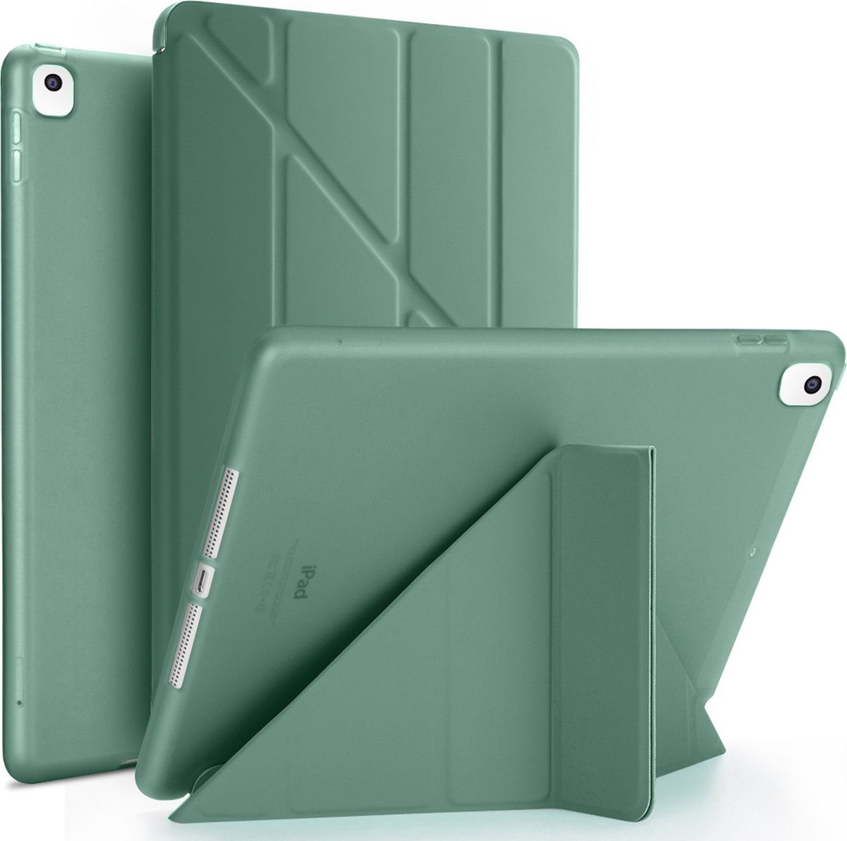 4UBonLife Hoes voor iPad 9e/8e/7e Generatie Hoesje 10.2 inch 2021/2020/2019, Slanke Lichtgewicht Case Harde Smart Cover met Standaard, Doorschijnende Achterkant Case voor iPad 9/8/7,Zwart