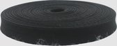 Zwart biaisband van katoen – voor nette afwerking stof en kleding – gevouwen katoenen band - 5 meter lang – 2 centimeter breed – o.a. voor vlaggenlijnen, tafelkleden, kleding en tassen