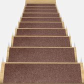 SHOP YOLO-trapmatten zelfklevend- 20 x 76 cm (14 stuks)-antislip binnenstapmat voor houten stappen, step-bescherming step-tapijt