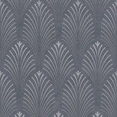 Papier peint de luxe exclusif Profhome 374822-GU papier peint intissé design texturé noir brillant gris argent 5,33 m2