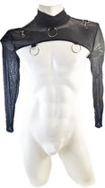 BNDGx® - Sexy Erotische korte crop Top - Maat S/M - shirt rollenspel top mannen met ijzeren ringen