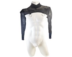 BNDGx® - Sexy Erotische korte crop Top - Maat S/M - shirt rollenspel top mannen met ijzeren ringen