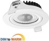 Ledmatters - Inbouwspot Wit - Dimbaar - 5 watt - 300 Lumen - 1800-2700 Kelvin - Dim to Warm - IP44 Badkamerverlichting
