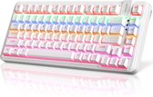Sounix Gaming Keyboard - Hot Swappable Switch - 70% Mechanisch Qwerty Gaming Toetsenbord - 82 Keys - Programmeerbaar - Foam Touch - RGB Effect - US Qwerty - Wit