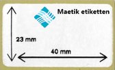 Maetik - Etiketten - 40x23mm - afneembaar - 1500/rol