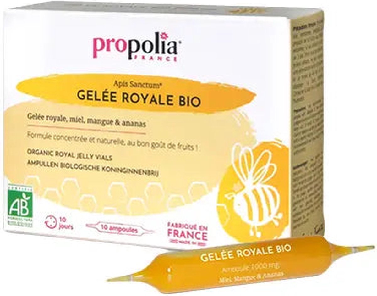 Biologische koninginnebrij ampules 10ml per ampule Frankrijk Propolia