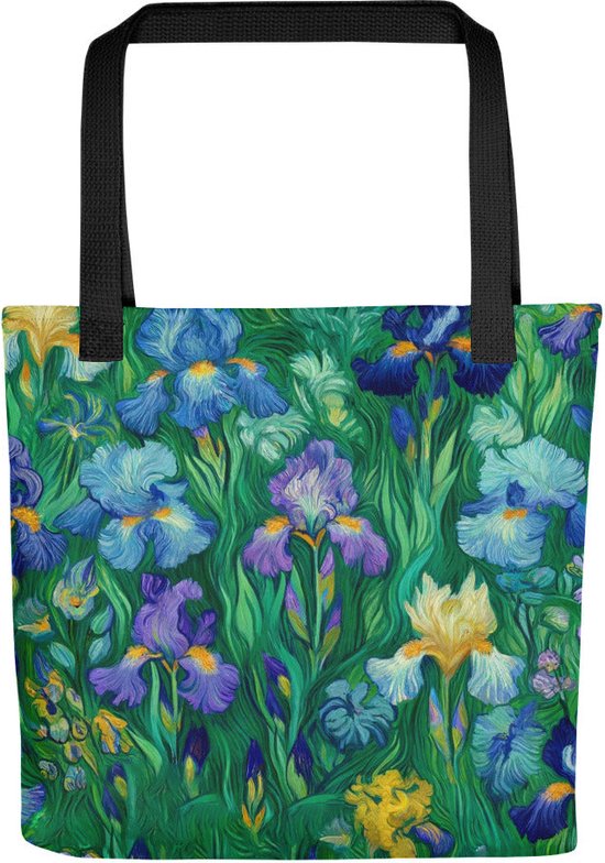 Vincent van Gogh 'Irissen' ('Irises') | Beroemde Schilderij Tote Bag | Allover Print Kunst Tote Bag