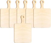 Multifunctioneel bord set van 6 mini houten snijplanken - rechthoekige kaasplanken