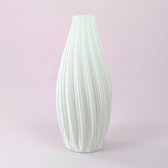 Dastium Home - 3D geprinte vaas Fleur - Glanzend Parelmoer - 40 cm - Luxe vaas voor zijden bloemen - Woonaccessoires