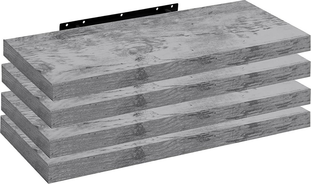 Set van 4 Wandplanken - Zwevende Planken - Display Richels - Vochtbestendig - Eenvoudige installatie - Stijlvol en veelzijdig - 22,9 cm x 3,8 cm