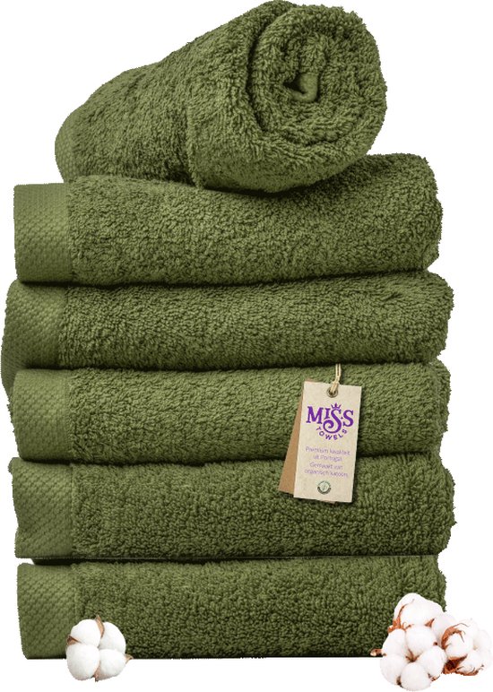 Miss Towels - Hotelhanddoek - Olijfgroen - 50x100 - 5+1 Bundel