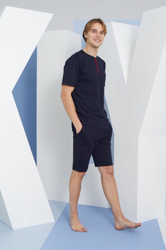Set Pyjama Homme Akin / Costume maison / Couleur Indigo / 100% Katoen / taille XXL