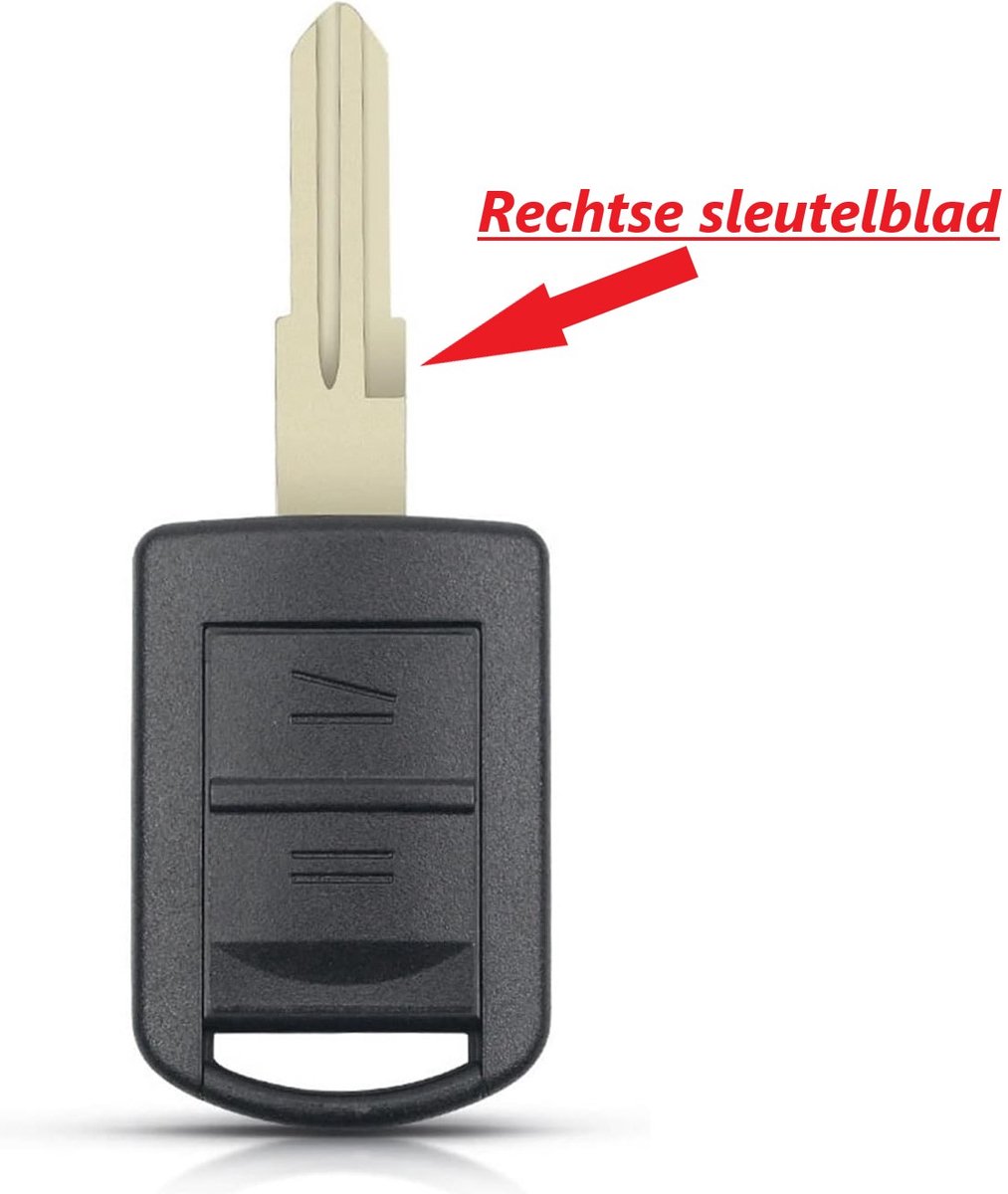 Autosleutel behuizing geschikt voor Opel sleutel 2 knoppen met rechtse sleutelblad.