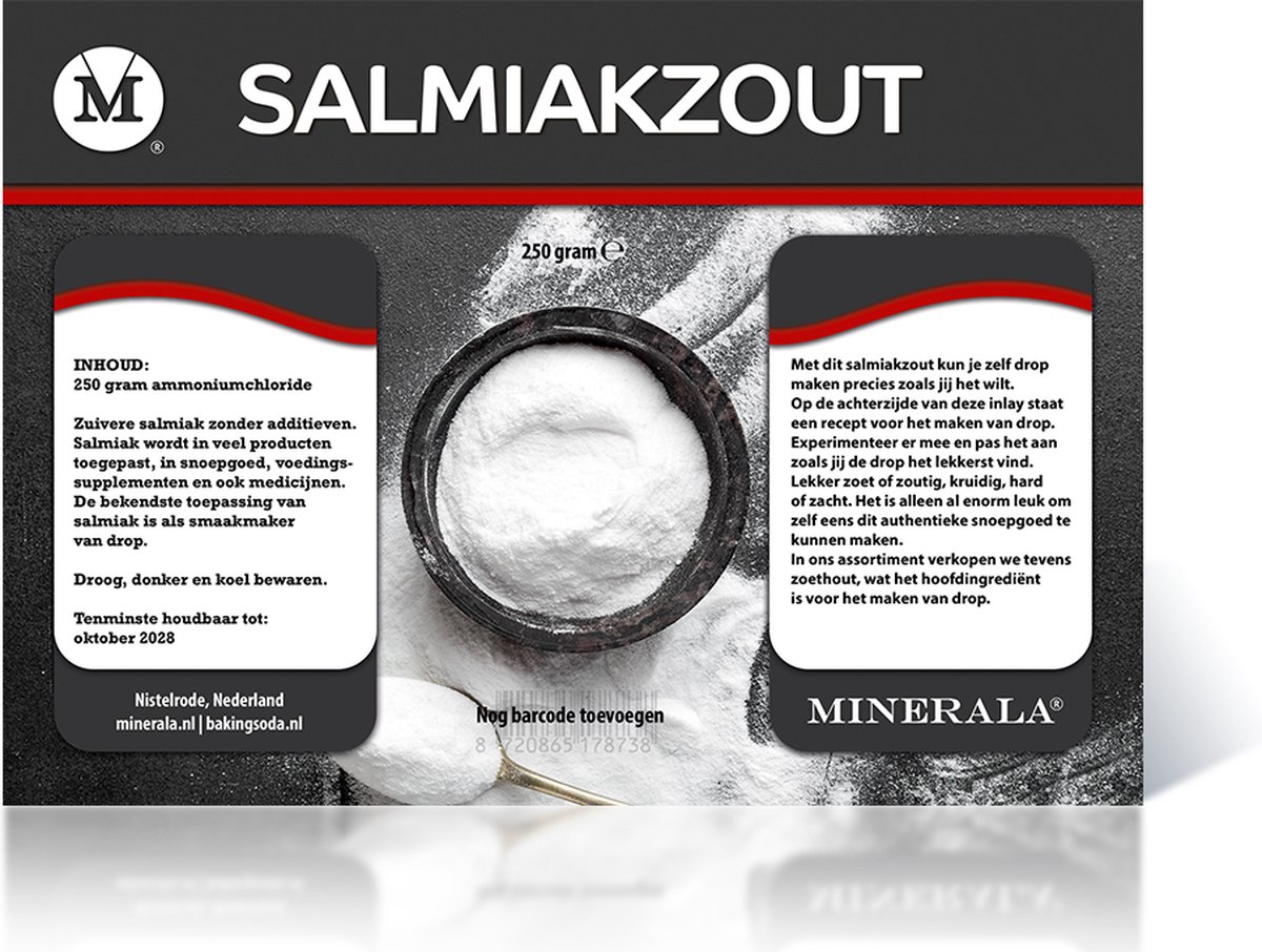 Salmiakzout puur - 100 gram - Minerala - Ammoniumchloride - Salmiak zout - Pure salmiak