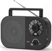 Kofferradio met AM FM SW Ontvangst en Netstroom/Batterij Werking - Ingebouwde Luidspreker - Ideaal voor Thuis, Buiten en Noodsituaties