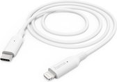 Hama USB-C naar Lightning kabel - USB-C oplaadkabel - Lightning kabel - Geschikt voor Smartphone en Tablet - 1 meter - Wit