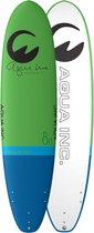 Aqua Inc. AROUNA Softtop Surfboard - 8'0" x 24" - Groen - Uitstekend voor Intermediaire Surfers - Veilige Soft PU Vinnen Inclusief
