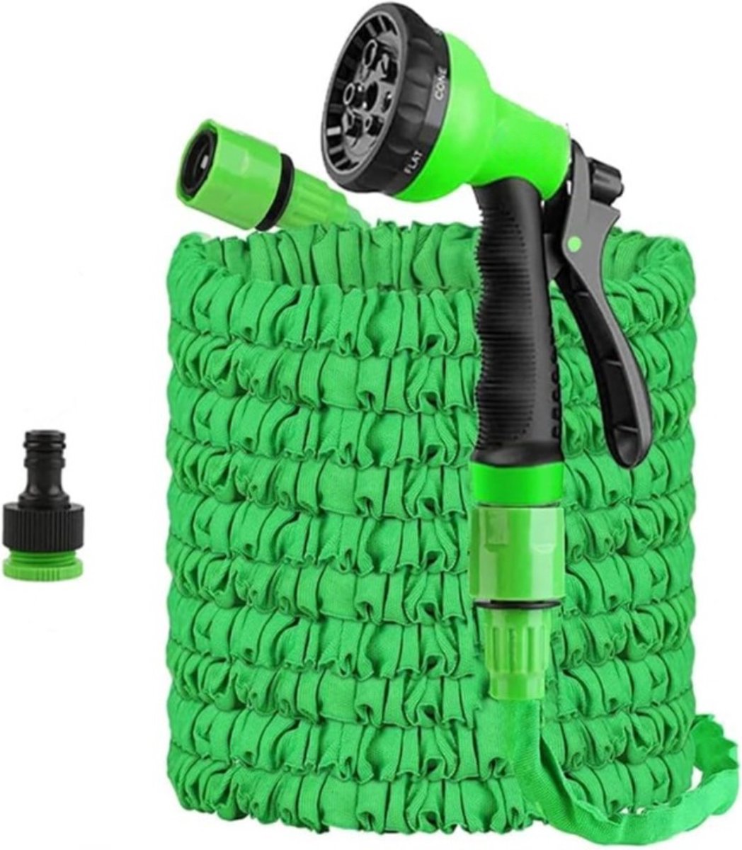 Uitrekbare Tuinslang 15 Meter 8 Sproeistanden Incl. Opbergzak Opbergtas Flexibel Verstelbaar Sproeier Tuinsproeier Tuinslangen Zwembad Carwash Groen