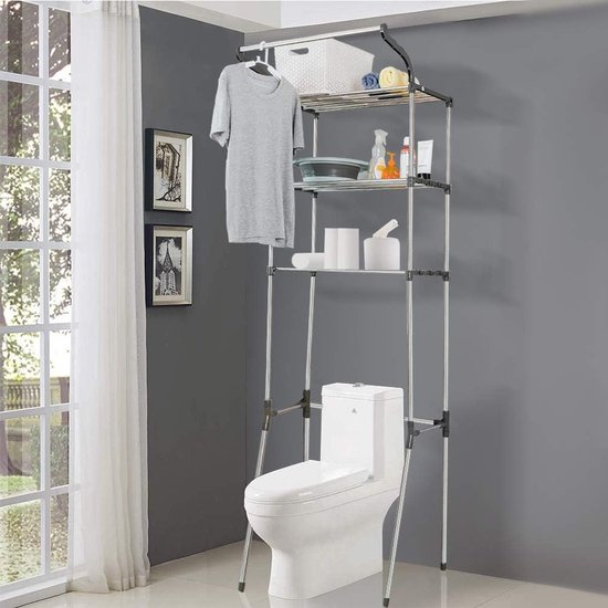 Vicco Fyrk Wasmachinekast, rustiek, eiken, 64 x 189 x 48 cm, badkamerkast voor de wasmachine, extra opbergruimte boven het apparaat voor wasmiddel en accessoires