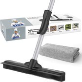 rubberen bezem rubber broom with handle and brush brush pet removal Broom Cats Dogs Hair Carpet floor brush Hardwood tiles Glass washing Included microfiber cloth