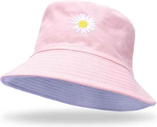 Su.B Hoed - Bucket Hat – Vissershoedje Heren – Zonnehoed Dames – Reversible – Unisex - Pink / Paars